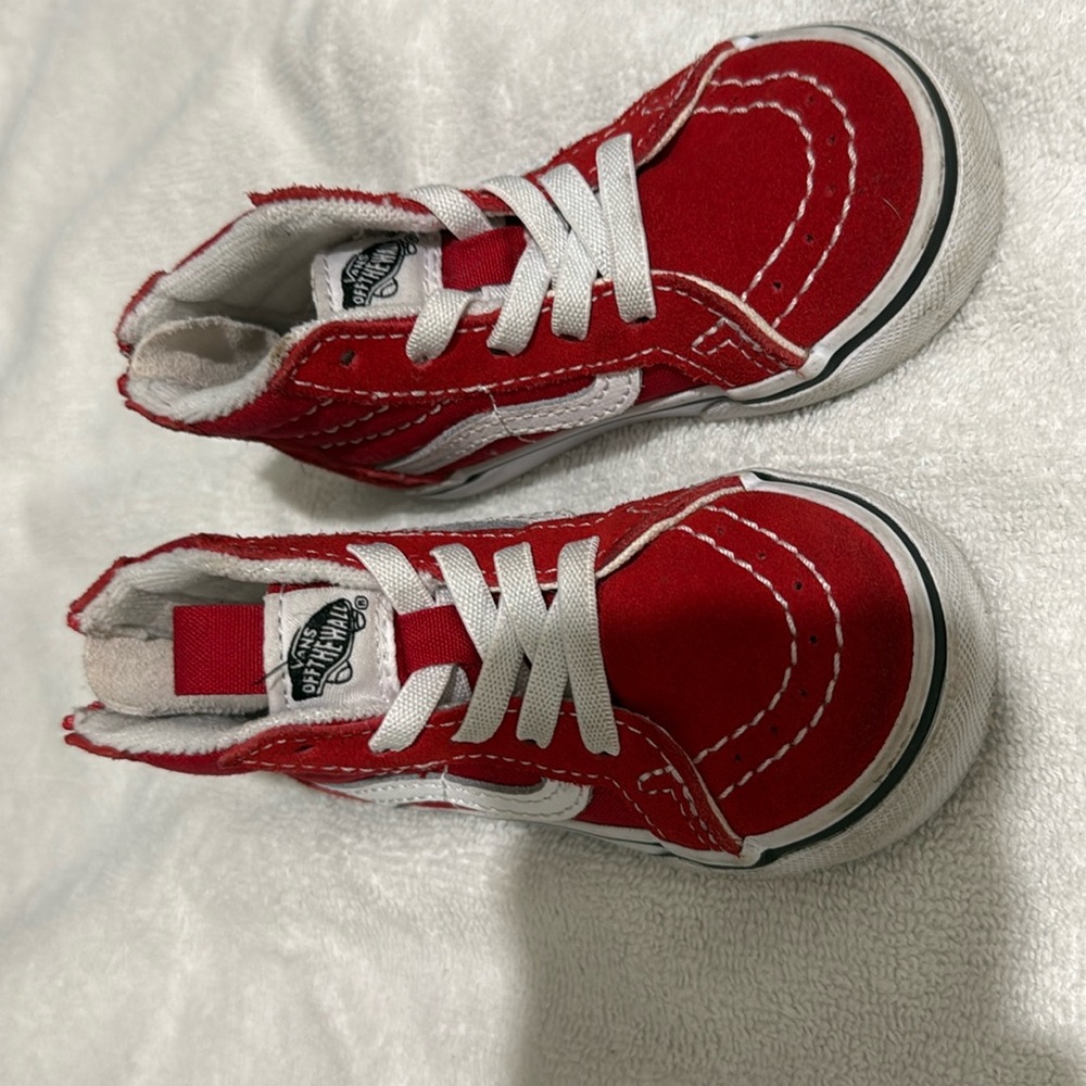 Vans high top red size 5.5 toddler